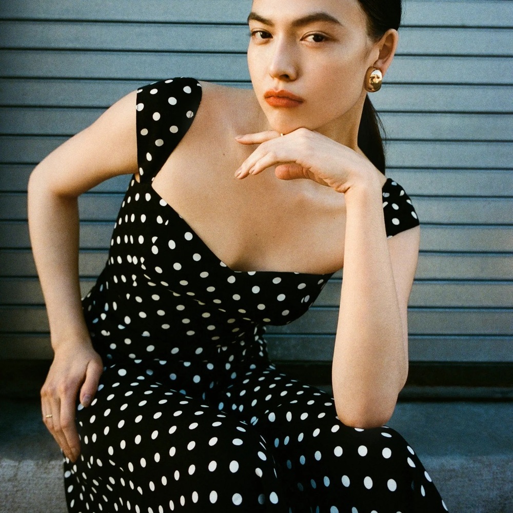 Reformation Bryson Dress in Bettie polka dot size 12